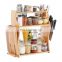 3-Tier Spice Rack Bottle Jars Holder Kitchen Bathroom Countertop Storage Organizer Free Standing Bamboo with Holder