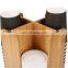 Revolving Bamboo holder for caddy Cups and Lids Organizer with 4 Compartments Rotates 360 Degrees