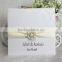 Luxury Jeweled Customized Flocking Fabric Wedding Invitation Card