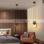 Nordic post-modern style bedroom dining room chandelier iron round bar clothing store led creative chandelier