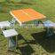 Portable metal small dining table home outdoor barbecue table and chair simple folding table