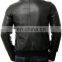 custom design high quality fashion style zipper black sexy men biker leather bomber jacket