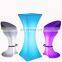 wireless illuminated glowing led portable led light bar cocktail tables and chairs hot sale high bar table and chairs