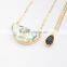 Abalone Layer Necklace Delicate Gold Druzy Necklace