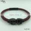 2016 hot sales Luxury Fashion genuine Stingray/python Skin man twins skull bracelet