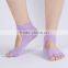 Comfortable open toe toe cotton knitted yoga socks, anti-skidding fitness five toe yoga socks