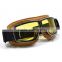 BJ-GT-011 New Arrival Adult Yellow Leather Goggles Glasses Vintage Motorcycle Helmet Eyewear