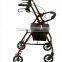 Walker Rollator with Fold Up Removable Back Support and Padded Seat, Red