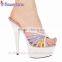 White platform fashion beautiful girls high heel sandal slipper sexy fetish shoes for summer
