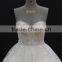 New designer design! Luxy ball gown silver lace champagne color sweetheart wedding gown with delicate beading belt