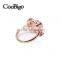 Fashion Jewelry Rose Gold Plated Pink Stone Ring Girl Wedding Party Show Gift Dresses Apparel Promotion Accessories