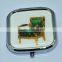 Fashionable foldable metal cosmetic compact mirror with arm chair