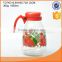 hot selling 1550ml glass water kettle with plastic lid and color decal