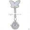 Butterfly Shape Stainless Steel Metal Nurse Quartz Pocket Clip On Fob Watch Unique Personalized Gifts for nurse