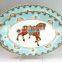 Dinnerware bule gold custom printed ceramic plate