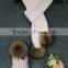 Popular warm crochet scarf real raccoon fur pom pom crochet scarf