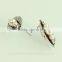 Cheap leaf rhinestone fake pearl metal stud earring