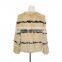 Women classic fur jacket rabbit khaki fur jacket KZ14130