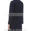 2014 Top Quality 100% cashmere dark navy lady long overcoat