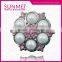 Fashion Rhinestone and Pearl Flower Shaped Buttons for Dress