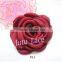 Satin singed burning rose flower - artificial silk fabric chiffon flowers wedding hair accessories Wholesale