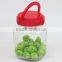 1000ml Square Glass Storage Jar And Plastic Handle Lid