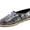Sequins stitching upper jute sole hemp shoe cheap casual shoes fashion shoe ladies flat loafer shoes espadrille 2016