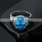 Royal blue zircon ring/ turkish gold plated silver ring/ 925 sterling silver jewellery