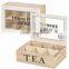 Custom lacquered 9 compartments Chinese wooden tea gift box with glass top