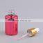 12ml round shaped uv gel red colored glass bottles with child proof dropper