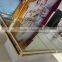 New design golden glass top wedding table with crystal