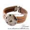 Hottest design wholesale shiny fashion leather snap charm button bracelet