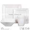 embossed White square white square dinner set