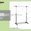 Easy to assembly movable garment rack with storage shelf, vertical double metal clothes rack