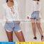 2017 Sexy Summer Beach Cover up Long Sleeve Sheer Mesh Tops White See Through Blouse for Women