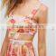 ladies clothes oem Palm print design Square neck Cut-out detailing maxi dresses long Beach Dress