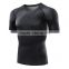 New style compression athletic seamless gym top training sport shirt for men