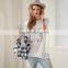 Wholesale Summer Short Sleeve White Printing T Shirt for Ladies