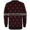 crew neck pullover blend knit star pattern fashion mens winter jacquard sweater