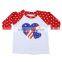 childrens boutique clothing long sleeve raglan shirts print 4th of July cotton shirt