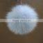 Myfur Light Blue Real Fox Fur Pompom Wholesale Animal Fur Accessory