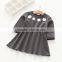 Wholesale long sleeve solid color girls cotton one piece dress