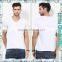 Basic Style Soft Pure White V Neck T-Shirt for Men