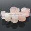 Rose Quartz Flower Shape Stone Plugs Rose Quartz Stone Expander Tunnel