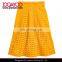 100% Cotton Mustard Yellow Hollow Out Textured Flare Midi Skirt New Design