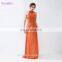 Orange Bridesmaid Dresses Cheap Floor Length Pleated Peach Color Chiffon On Sale Halter Bridesmaid Dresses