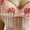 YD-062 Tribal beaded tassel professional belly dance bra