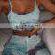 2020 Summer Women Fashion Party Club Spaghetti Straps Tie Dye Print Sexy Camis Shorts Two 2 Piece Set Holiday Tracksuit