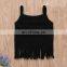 2019 Summer Outfits "i love summer" Print Black Girls Tassel Vest Tops & Watermelon Full Print Shorts 2PCS Set 1-5 Years