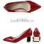 Sexy red lady dress shoes metal square heels pointed toe designer heels shoes